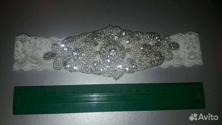 Подвязка свадебная, ручная работа