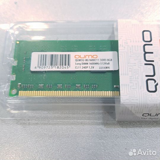 Оперативная память для пк qumo DDR3 8Gb 1600