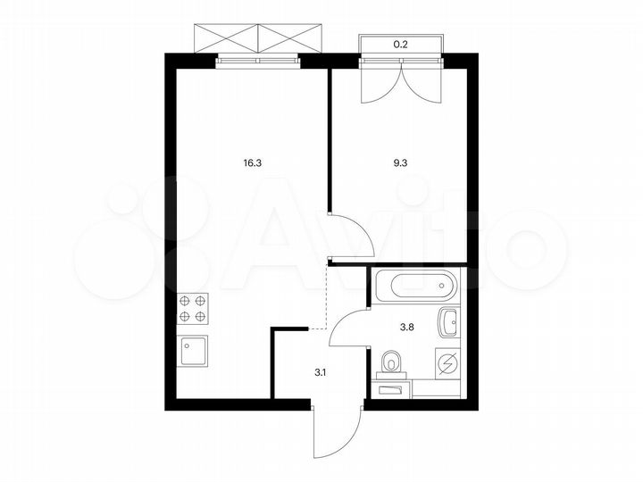 1-к. квартира, 32,7 м², 8/33 эт.