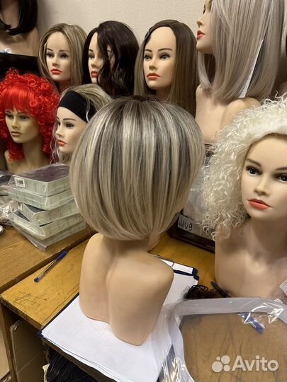 Парик каре с имитацией кожи головы