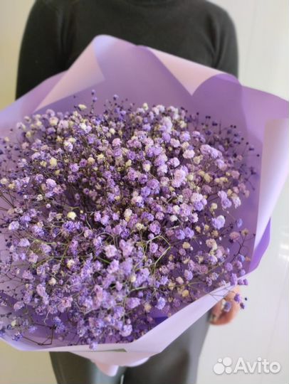 Букет из сиреневых гипсофил