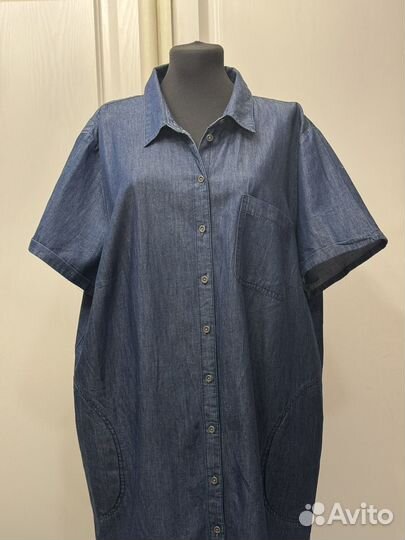 Джинсовое платье рубашка John Baner Германия 58 60