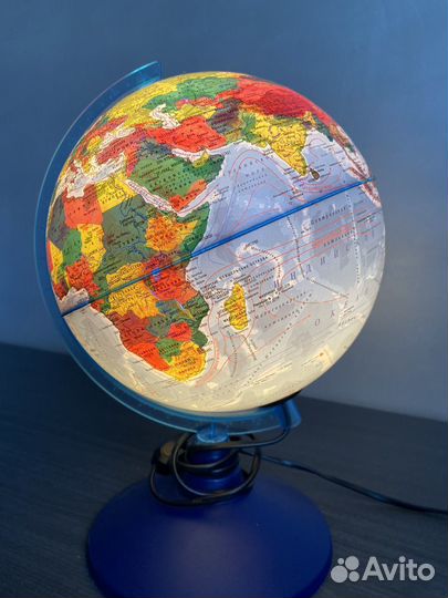 Глобус физический, с подсветкой политический