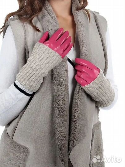 Перчатки женские кожаные новые