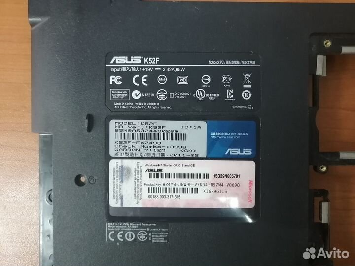 Поддон Asus k52f