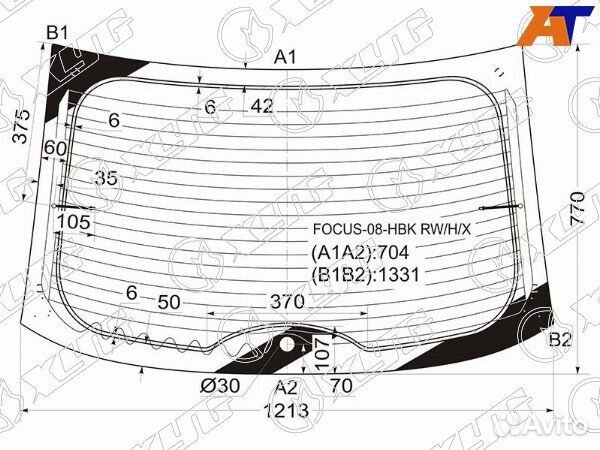 Стекло заднее ford focus