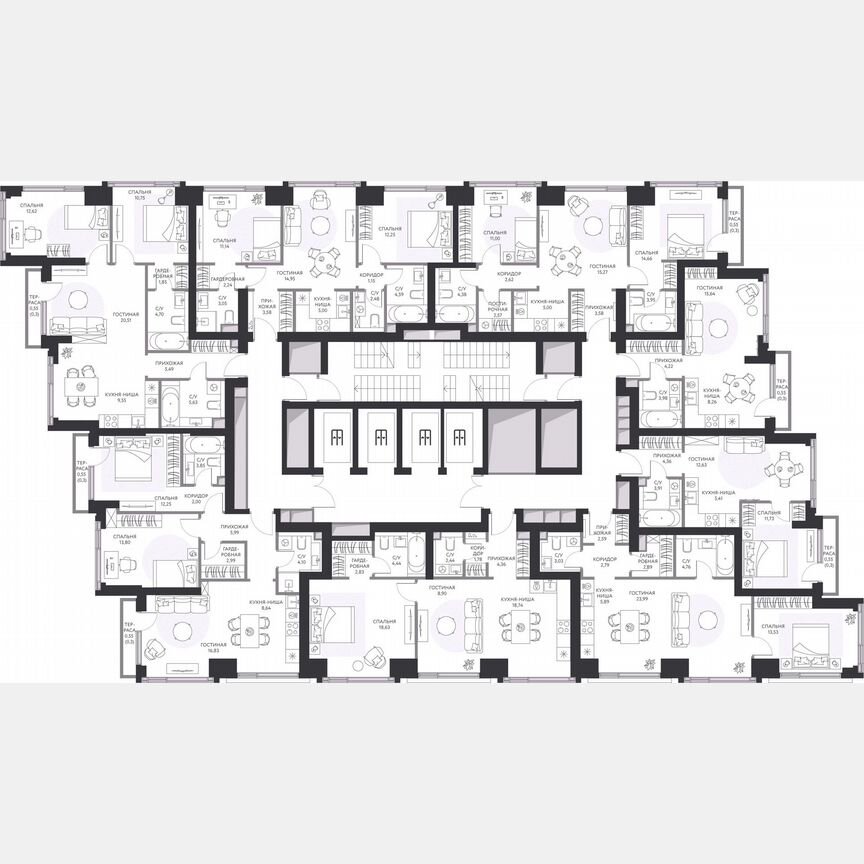 1-к. квартира, 60,1 м², 4/41 эт.