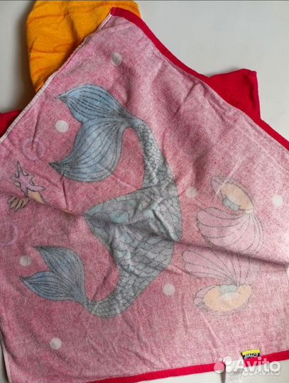 Полотенце пончо детское для бассейна на море