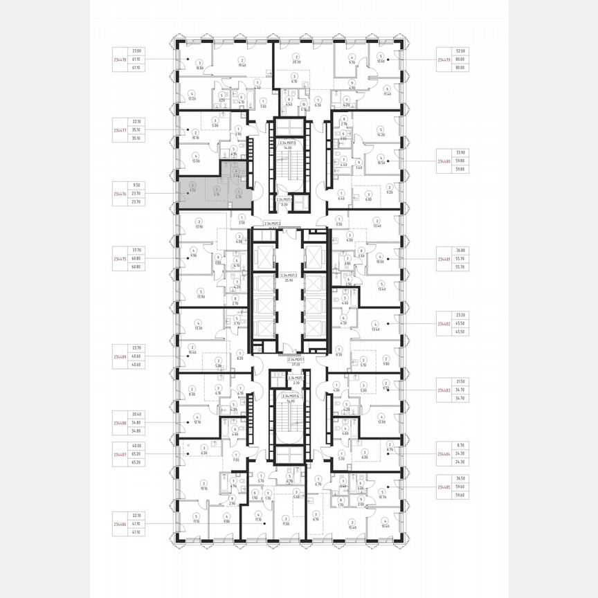Квартира-студия, 23,7 м², 34/59 эт.