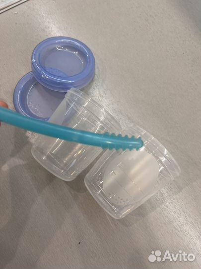 Щетка для бутылочек + 2 контейнера Avent