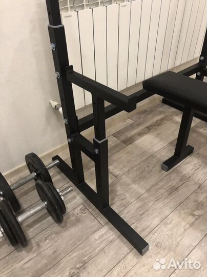 Стойка под штангу со скамейкой