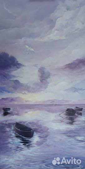 Картина маслом на холсте Пейзаж Восход