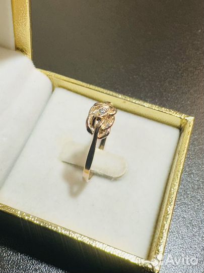 Кольцо золотое 19.5 размер