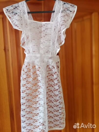 Белый школьный фартук 140-146