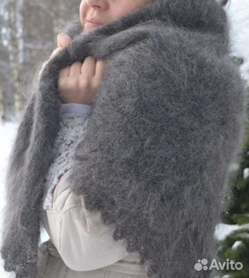Шаль пуховая ручная работа