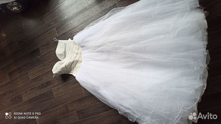 Свадебное платье 44 46 бу
