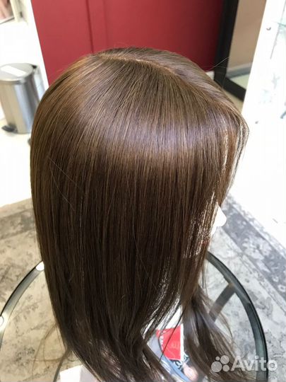 Парик система из натуральных волос на шелке (65см)