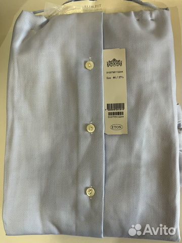 Новая голубая мужская рубашка Eton slim fit 44 объявление продам