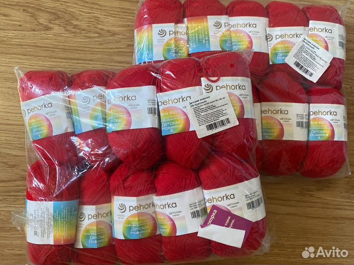 Пряжа пехорка (красный) детская новинка