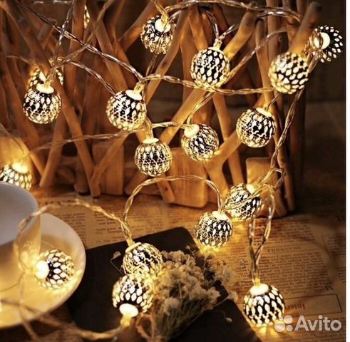 Гирлянда светодиодная шары, 6 метров
