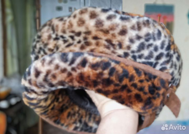 Берет зимний леопардовый