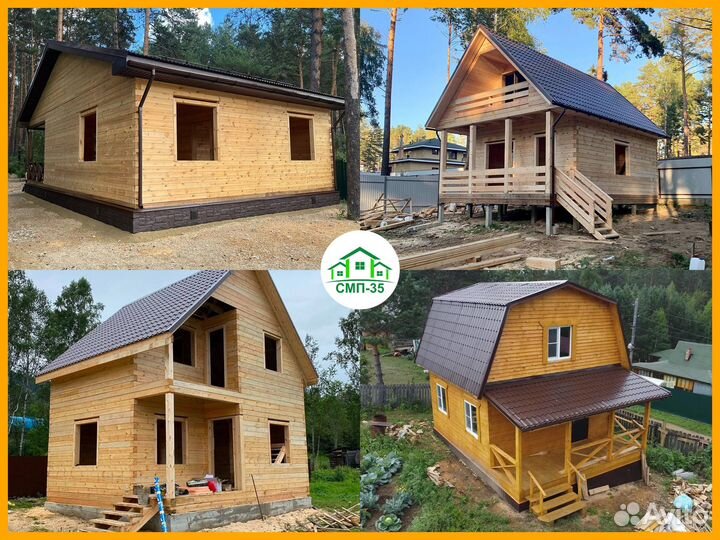 Дом из бруса под усадку. Сруб дома