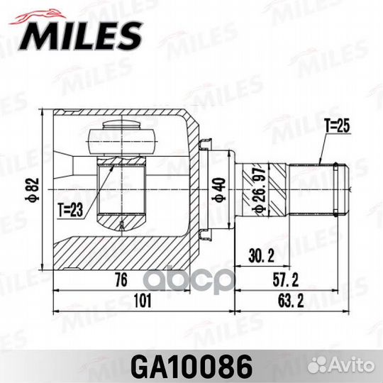 ШРУС Nissan sunny wagon внутр. ga10086 Miles