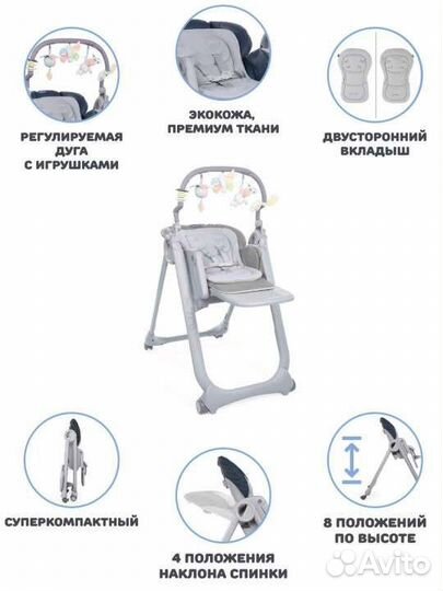 Стульчик для кормления chicco polly magic relax