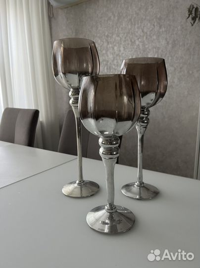 Подсвечники стекло (комплект 3 шт)