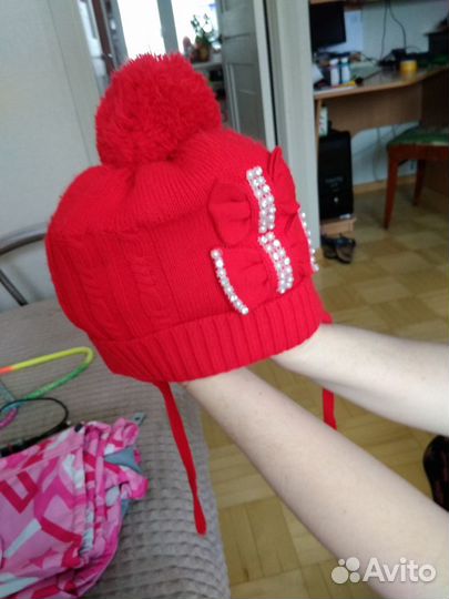 Нарядная шапка для девочки, весна-осень