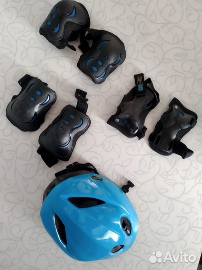 Роликовые коньки детские раздвижные с защитой