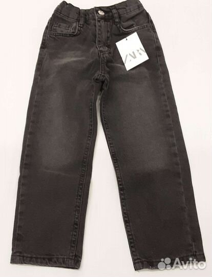 Джинсы Zara Португалия голубые и чёрные р.116