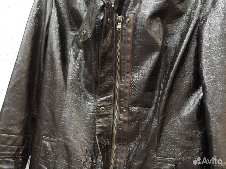 Кожаный плащ женский 42