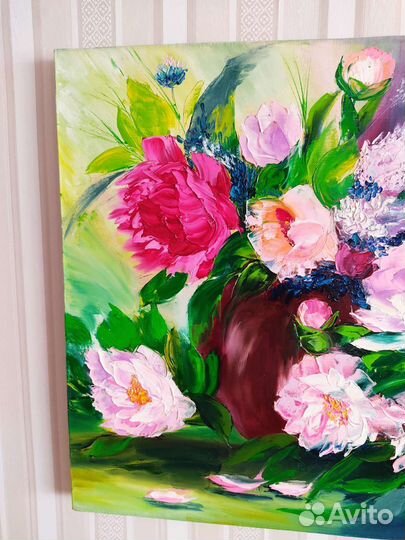 Картина маслом на холсте цветы
