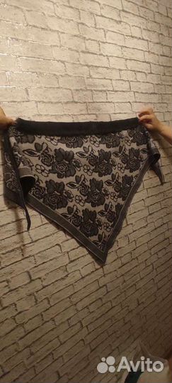 Зимний платок с мехом