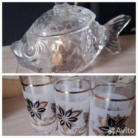 Посуда икорница, стаканы