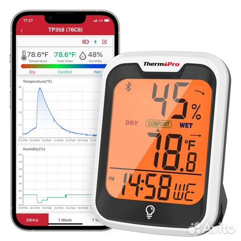 Термометр-гигрометр с Bluetooth ThermoPro TP358