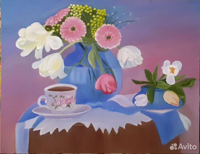 Картина маслом на холсте цветы
