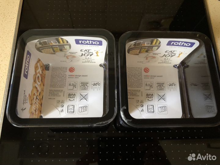 Два контейнера Rotho loft, 0,5 л, черные