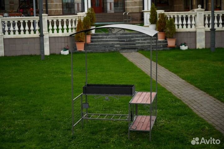 Мангал для дачи с крышей, мм-26