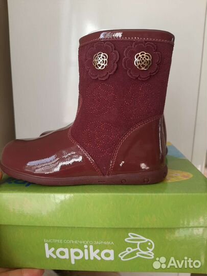 Сапоги для девочки, натуральная кожа, Капика