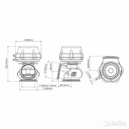 Вестгейт -Turbosmart ProGate - 50мм (черный)