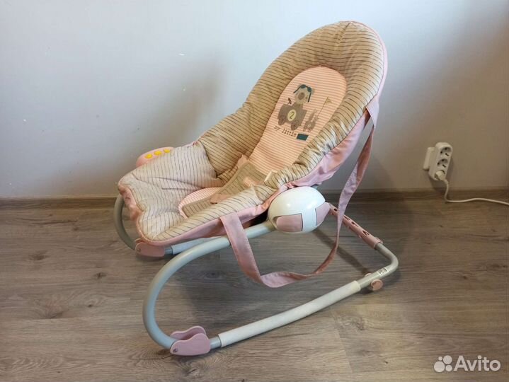Детский шезлонг Babyton pink для новорождённых