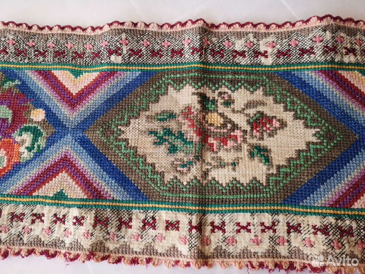 Вышивка старинная, салфетка винтажная