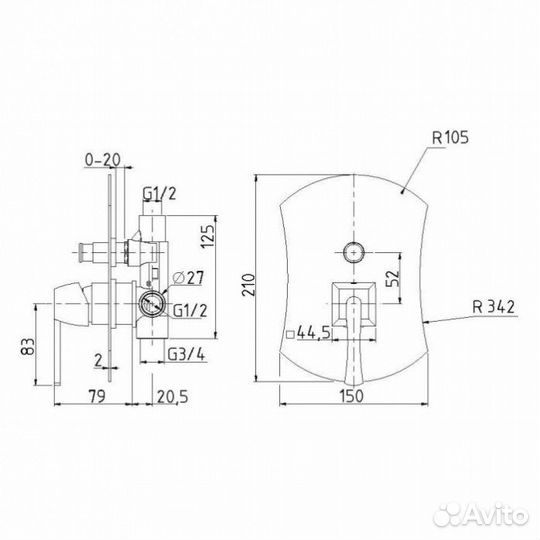 Смеситель для ванны Migliore Opera 19056 золото