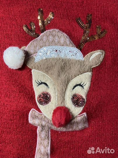 Милейший новогодний свитер с оленем 152