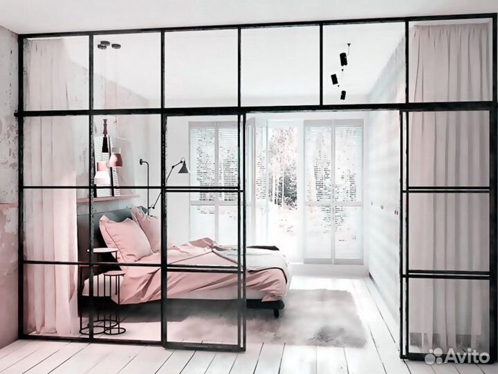 Перегородки межкомнатные раздвижные лофт в Химках