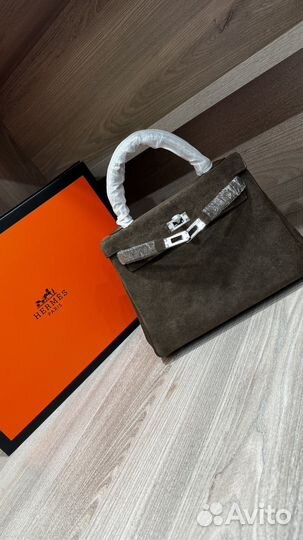 Сумка женская Hermes замша натуральная 25