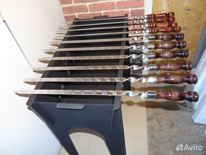 Шампур 450*12*3мм, нержавейка, дер.ручка