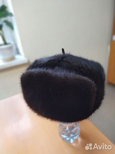 Норковая шапка мужская ушанка, размер 57 бу